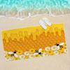 Honeycomb Bee Daisy Beach Towel Single Sided 2D Print Soft Microfiber Beach Towel Pool Beach Vacation Accessory Sunny Vibe Gift
