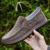 Sapatos De Pano Masculinos Antigos De Pequim Primavera Outono Respirável Fundo Macio De Meia-Idade E Idosos Pai Sapatos Antiderrapantes Sapatos De Lona Casuais