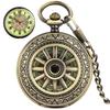 1 PC Vintage Mechanical Skeleton Roman Numeral Double Half Hunter Pocket Watch with 30cm Chain Watch Accessories
