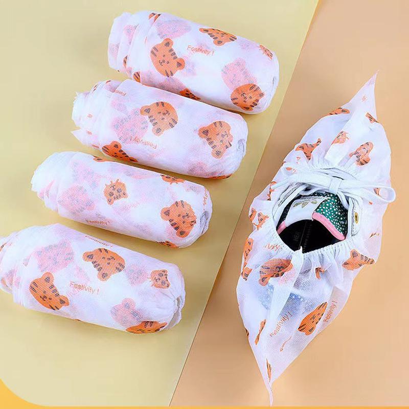 50 Pcs Disposable Thickened Cartoon Shoe Covers,Home Indoor Non-Slip Anti-Dirty Foot Cover, Breathable Foot Covers For Shoes