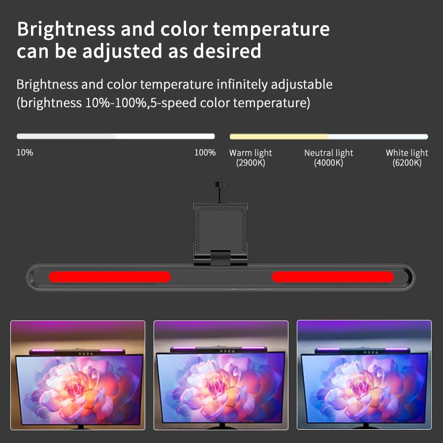 35CM 50CM Computer Monitor Light Bar Screen Hanging Lamp 3 Colors Stepless Diming USB Powered For Study Office Reading Laptop