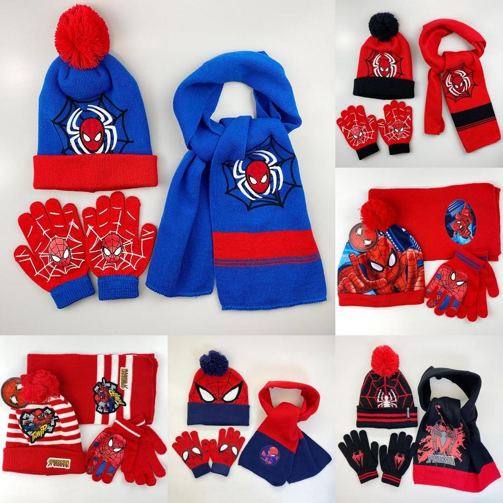 Cozy And Colorful Spider Man Knit Hat Scarf And Gloves Set For Boys Autumn Winter Outdoor Fun
