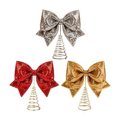 Sparkling Christmas Bowknot Ornament for Holiday Tree and Retail Window Display, Spring Base 25X30CM Holiday Decoration