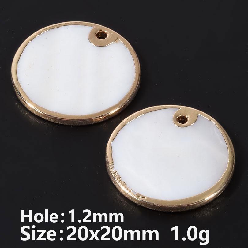 

6pcs White Shell Round/Leaf Charms For Jewelry Making Supplies Copper Metal DIY Necklace Earrings Pendant Sea Charm Accessories