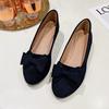 Women's Flat Shoes Fall New Round Head Shallow Mouth Cloth Surface Butterfly Knot Soft Sole Non-slip Low Top Shoes