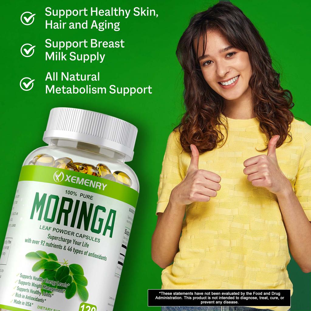 Kapsułki Moringa 1000mg - Organiczne, Naturalne, Przeciwstarzeniowe