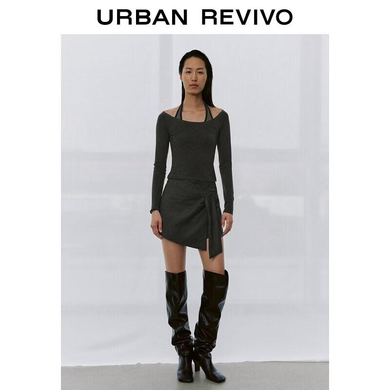 UR2026 Women's Asymmetric High-Waist Mini Skirt