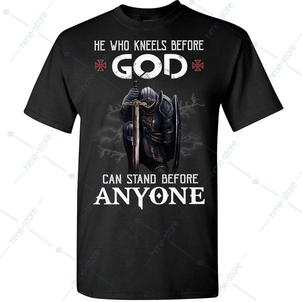 

Христианский рыцарь-тамплиер, воин Христа, крестоносец, футболка унисекс на колени перед Богом S
