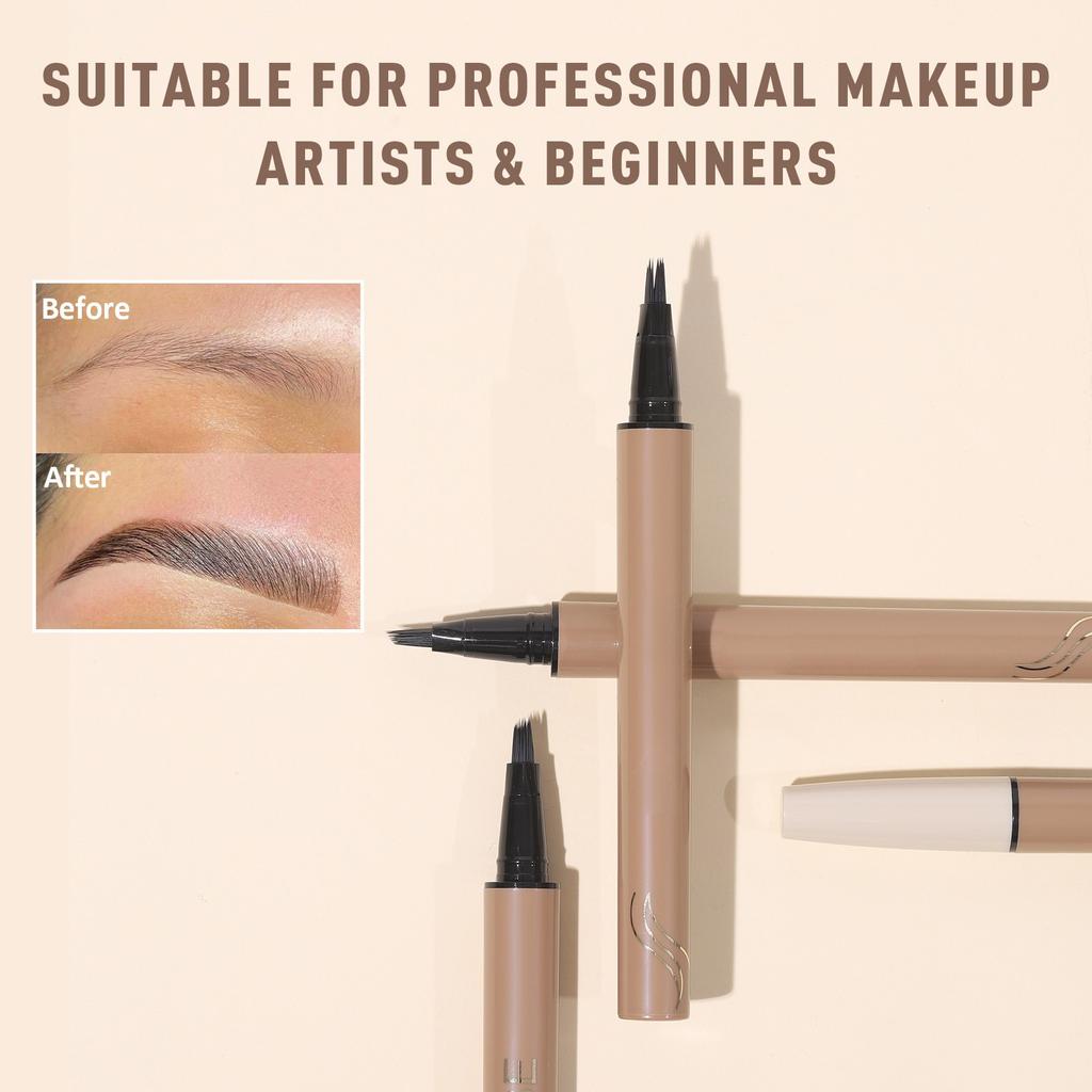 Eyebrow Corner Brush Eyebrow Pencil, Liquid Micro-blade Female Eyebrow Pencil, Natural Eyebrow Pencil, Easy To Color, Waterproof,0.6ml