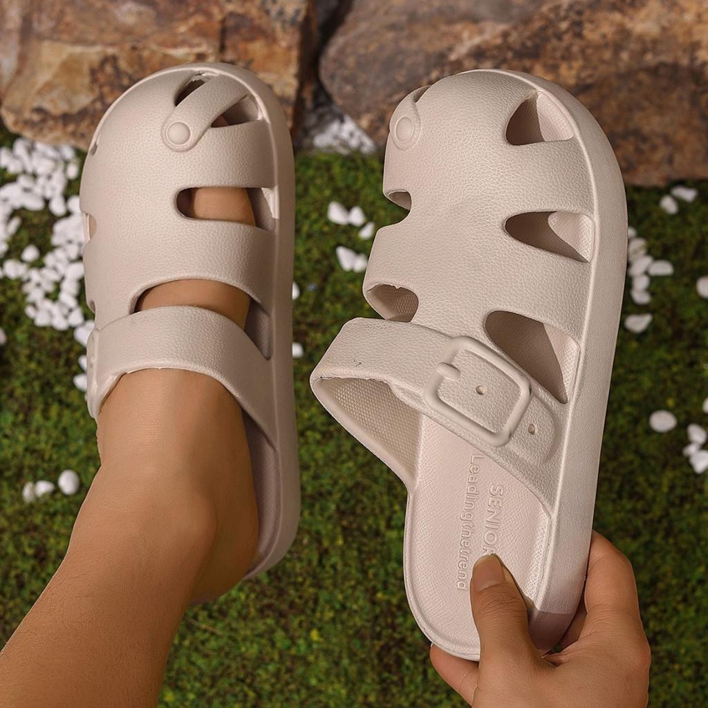 Fashion 2025 New Men's Summer Outdoor Sandals Round Toe All Terrain Anti Slip Wear Resistant Thick Sole Cloud Cushion Walking Sandals