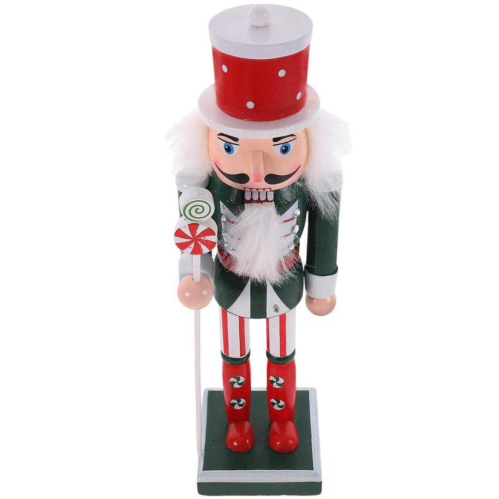 25Cm Wooden Wooden Nutcracker Nutcracker Soldier Christmas Nament Home Decor Figurine Holiday Craft Garden Decoration