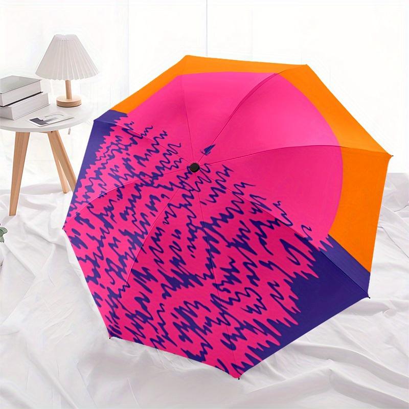 

1pc Sunset Sailboat Automatic Open 8-Rib Windproof Umbrella, Travel & Commuting, Suitable for All Seasons