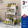 Multi-Functional 304 Stainless Steel Kitchen Shelf and Spice Rack with Knife Holder