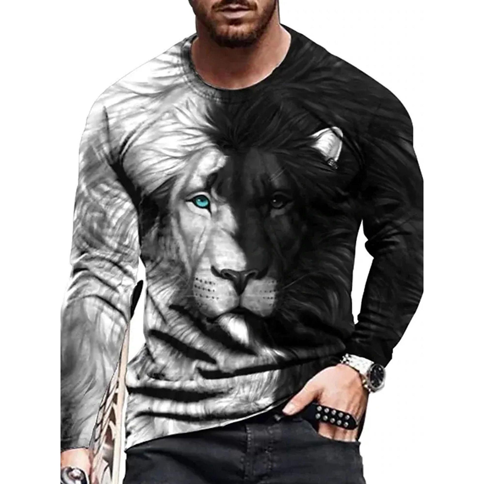 

Осенне-весенняя мужская футболка с длинным рукавом и принтом 3XL