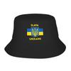 Ukrainian Flag Bucket Hat  Outdoor FisherUnisex Caps For Unisex Classic Vacation Sun Hats Soft Fold Printed Cap