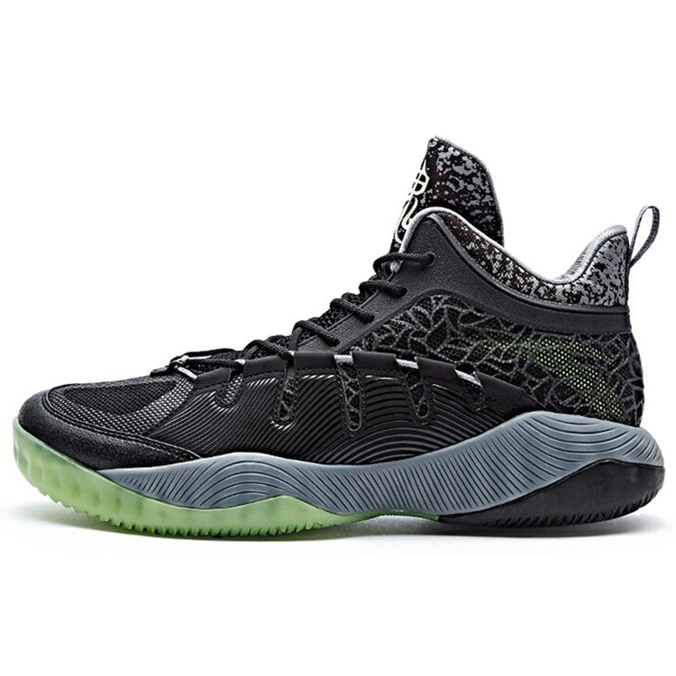 

Anta Кроссовки для баскетбола KT Outdoor 2 с противоскользящей подошвой, прочные, среднего размера, мужские, черные, зеленые 11731399-7