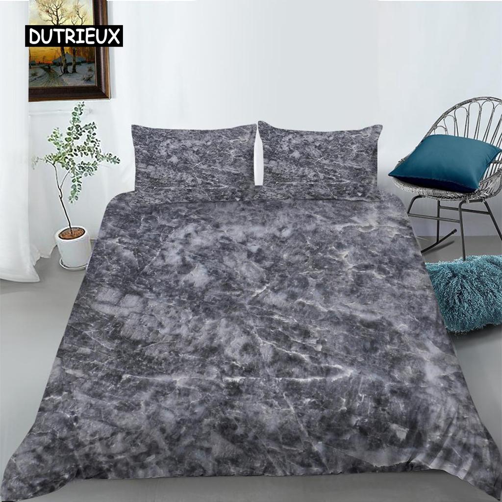 Marble Duvet Cover Set Pink Printed Queen Size Bedding Set Polyester Abstract Print Decor Golden Comforter Cover for Girls Teens