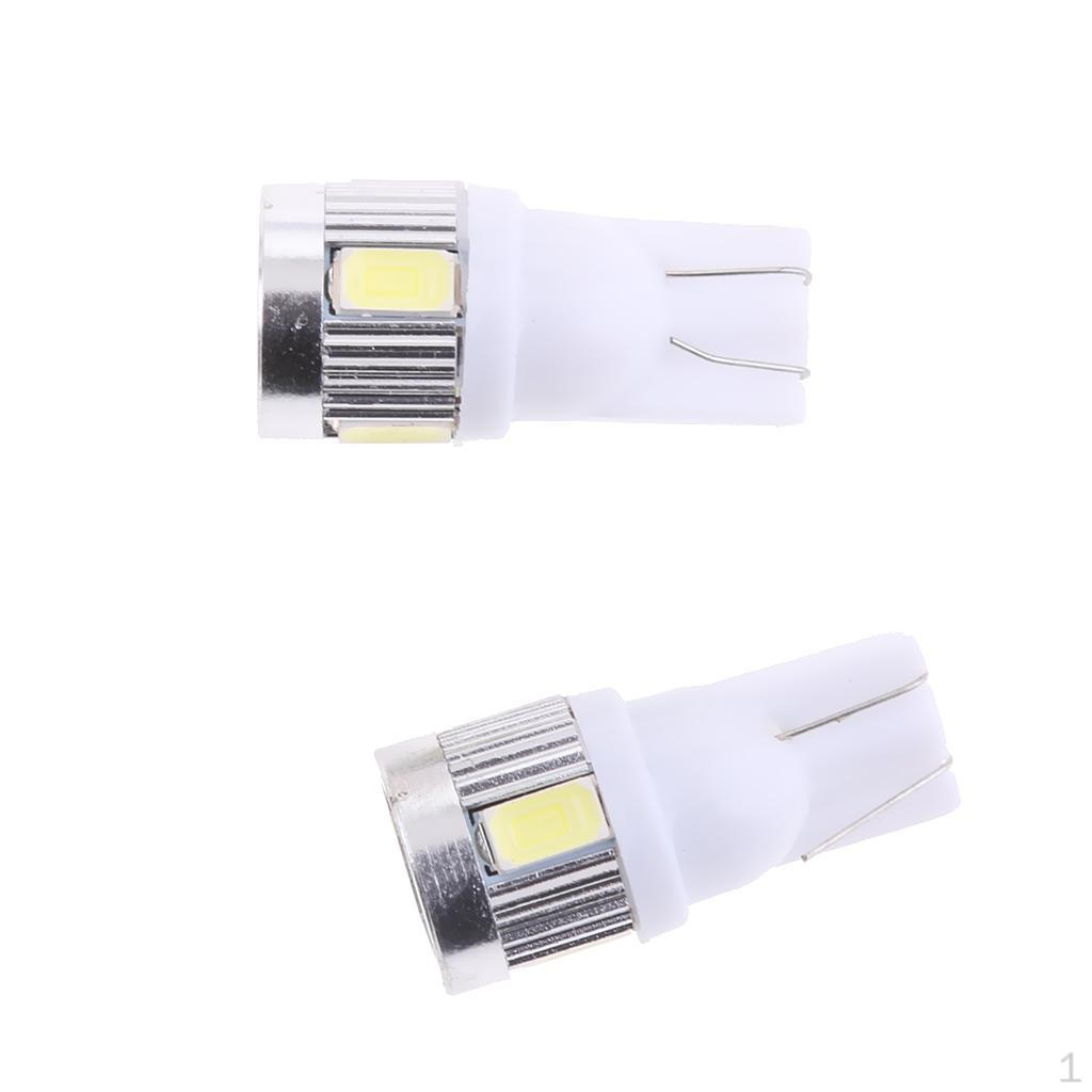 

2 Pieces T10 6 SMD 5630 5W 194 W5W LED Car Side Wedge Light Bulb White
