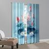 2pcs   Print Curtains 2D print light blue lotus Polyester (without rod) All Seasons for Bedroom   Living Room