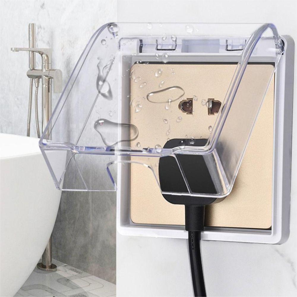 Self-Adhesive 86 Type Wall Socket Waterproof Box Prevent Electric Shock Socket Supplies  Kitchen