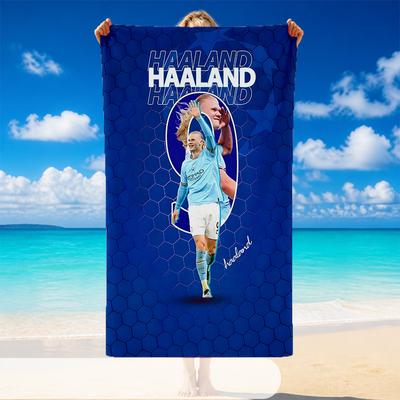 Schnelltrocknendes Strandtuch Erling Haaland Muster, Leichtes saugfähiges Handtuch für Pool Strand Urlaubsgebrauch