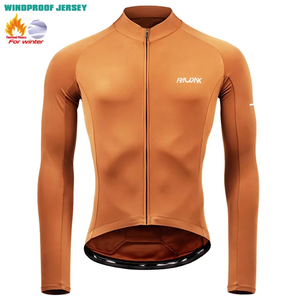 RAUDAX 2024 Man's Winter Cycling Clothing Long Sleeves Thermal Fleece Cycling Jersey Set Outdoor Keep Warm Road Bike Sportswear
