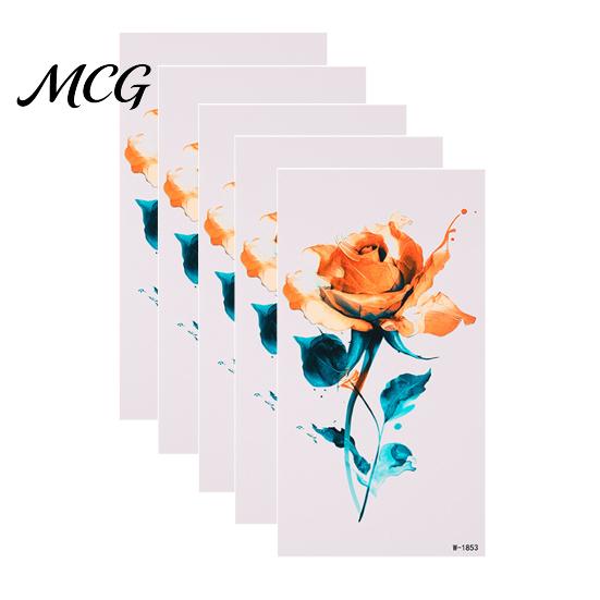 Easy Apply Tattoo Stickers 5 Sheets Butterfly Stickers, Waterproof Temporary Flower Tattoos, Colorful Safe Skin Tattoos Face Body for Parties