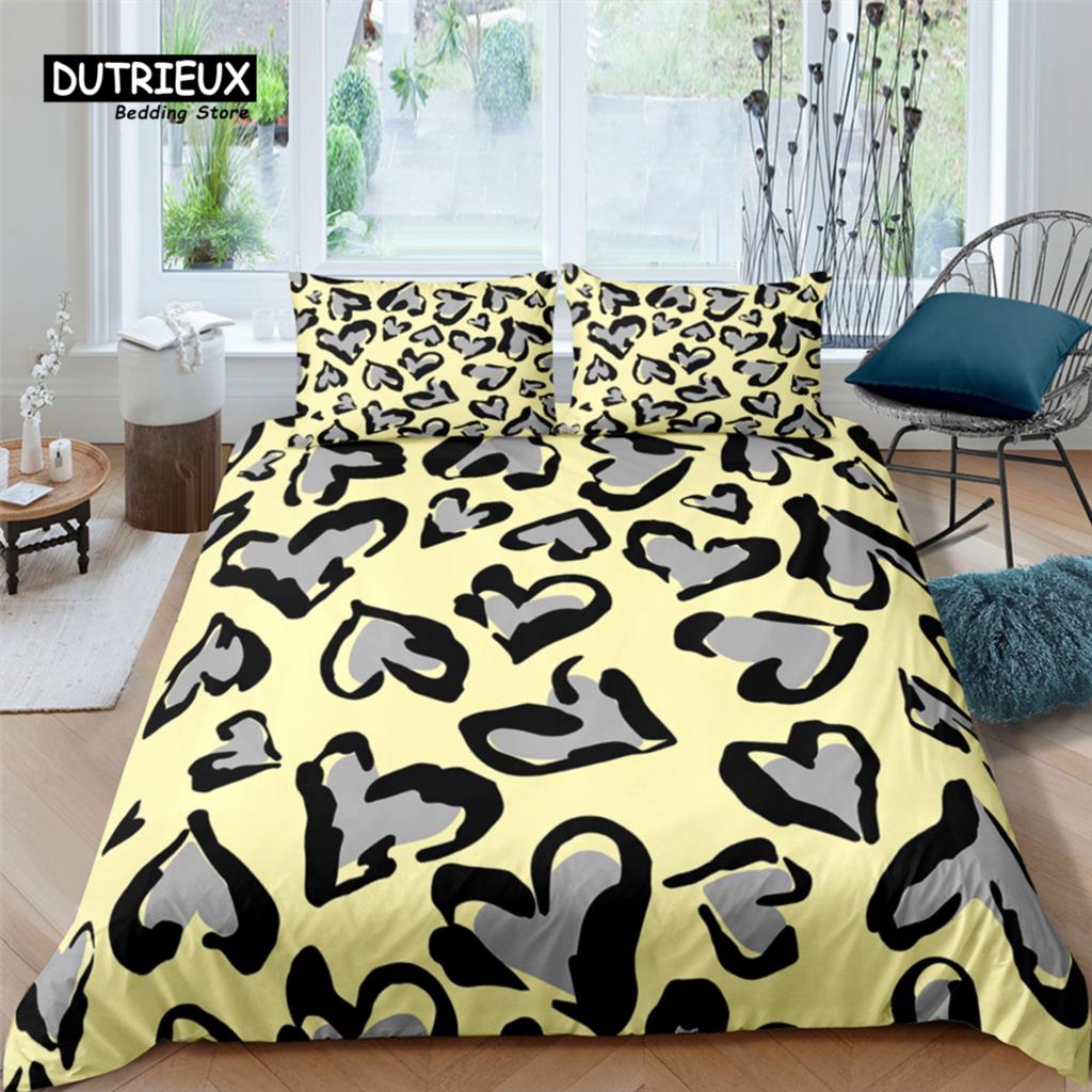 3D Colorful Heart Print Home Living Luxury 2/3Pcs Comfortable Duvet Cover PillowCase Bedding Sets Queen and King EU/US/AU Size