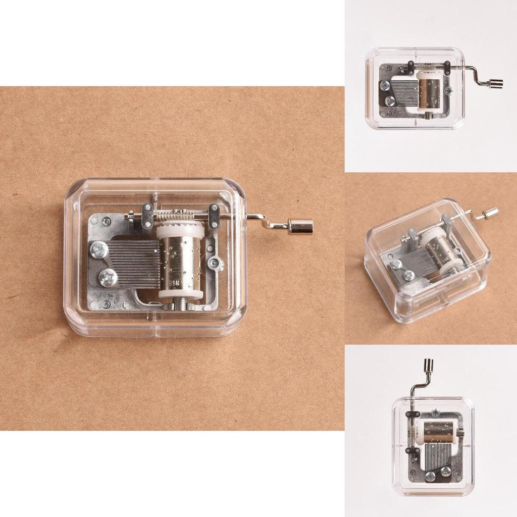 Transparent Diy Mini Music Box With Hand Cranking Music Movement For Christmas