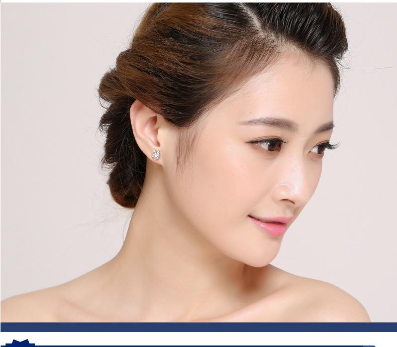 S925 Sterling Silver Snowflake Moissanite Hexagram Earrings, Simple Christmas Studs