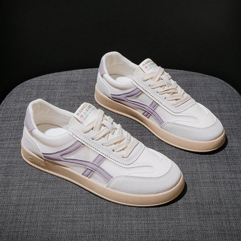 

Популярные дышащие белые туфли на плоской подошве, женская обувь 2025 года, легкая и универсальная, для отдыха и спорта, сетчатая дышащая обувь для сноуборда 35