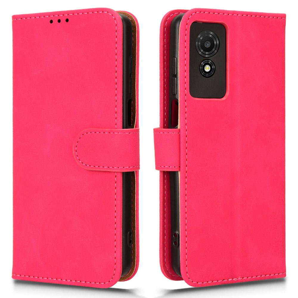 

For TCL 501 Leather Case Wallet Skin-touch Phone Cover Mobile Accessories Wholesale Rose