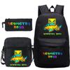 Funny Cartoon Geometry Dash Backpack 3pcs Set Students School Bags School Girls Boys Sports Bookbag Edition Trendy Backpack