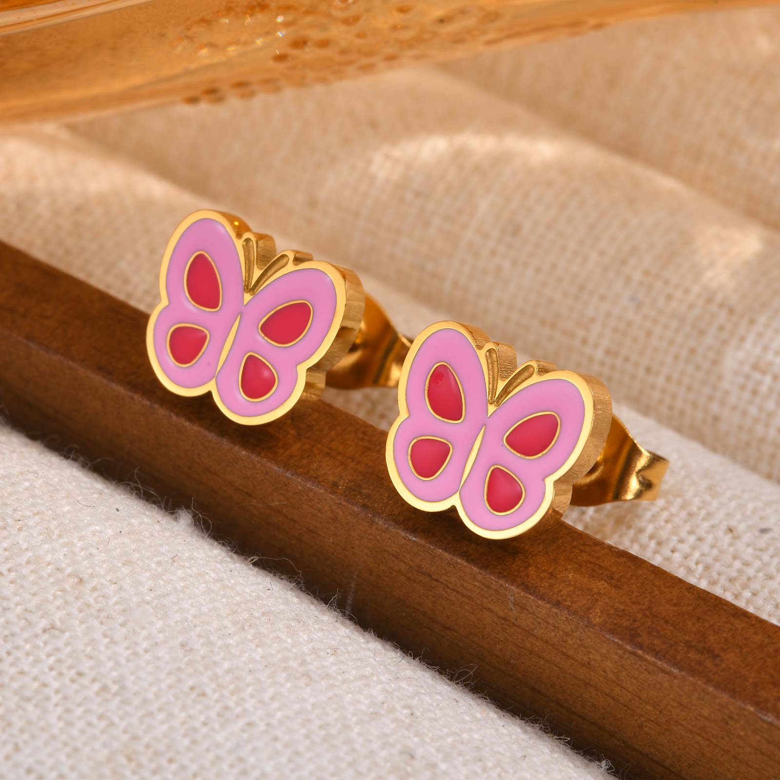 

Mini Stainless Steel Stud Earrings for Women Girls, Cute Butterfly Flower Heart-shaped Earrings, Unique Jewelry Gift