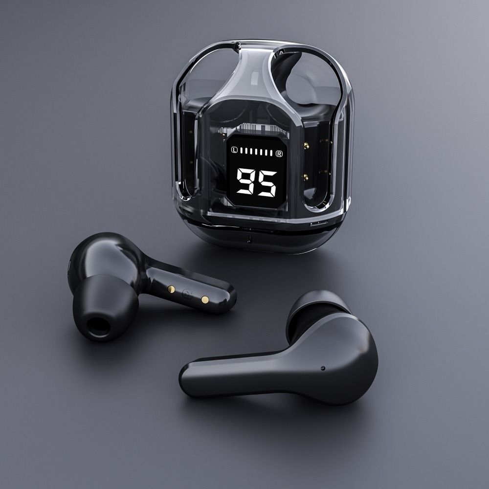 With Charging Case Wireless Earbuds Transparent Cordless Earbud In Ear Headphones  Listening Music