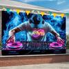 Electronic Music DJ Tapestry, DJ Turntable with Smoke Wall Art for Bedroom & Festival Decor