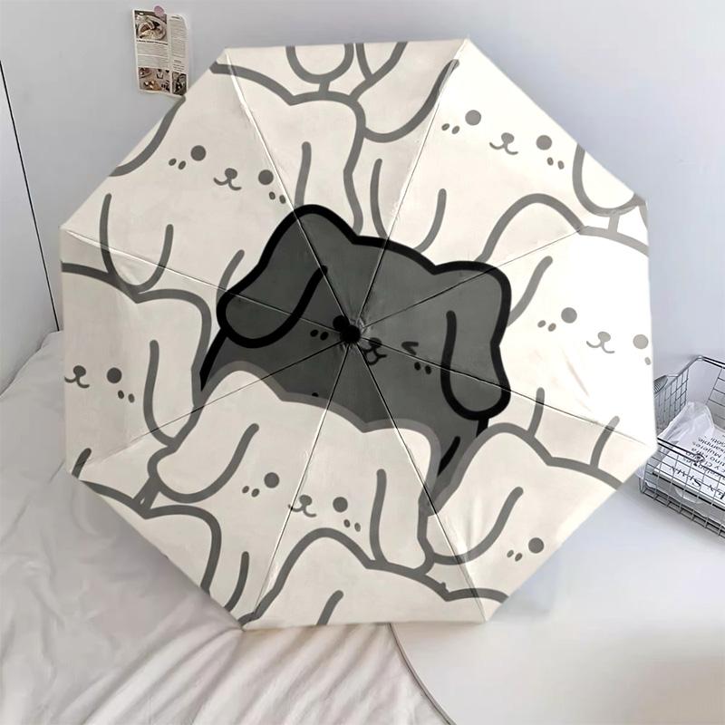 

1 PC Dachshund Automatic Folding Umbrella - Cartoon Pattern, Portable & Foldable Design with 8 Ribs, Christmas Birthday Gifts