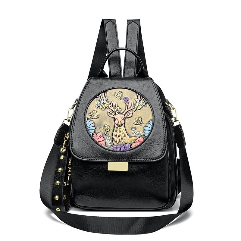 

Luxury Women Genuine Leather Backpack Casual Ladies Shoulder Bag Fashion Large Capacity Travel Female Quality Cowhide Knapsack 25cm 12cm 26cm