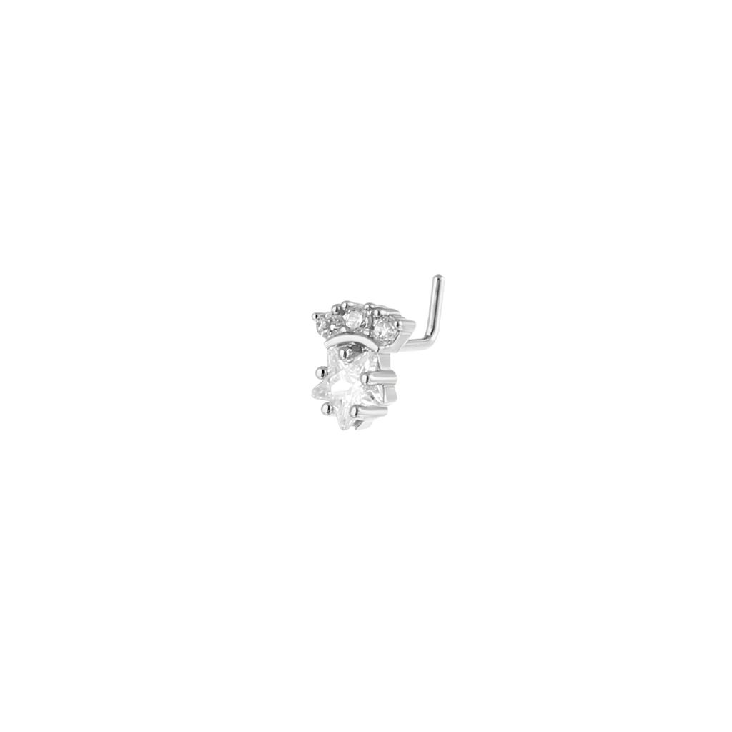 Woman Nose Stud  Stainless Steel Nostril Jewelry, Elegant Cute Nose Screw Hoop Rings, Synthetic Zirconia