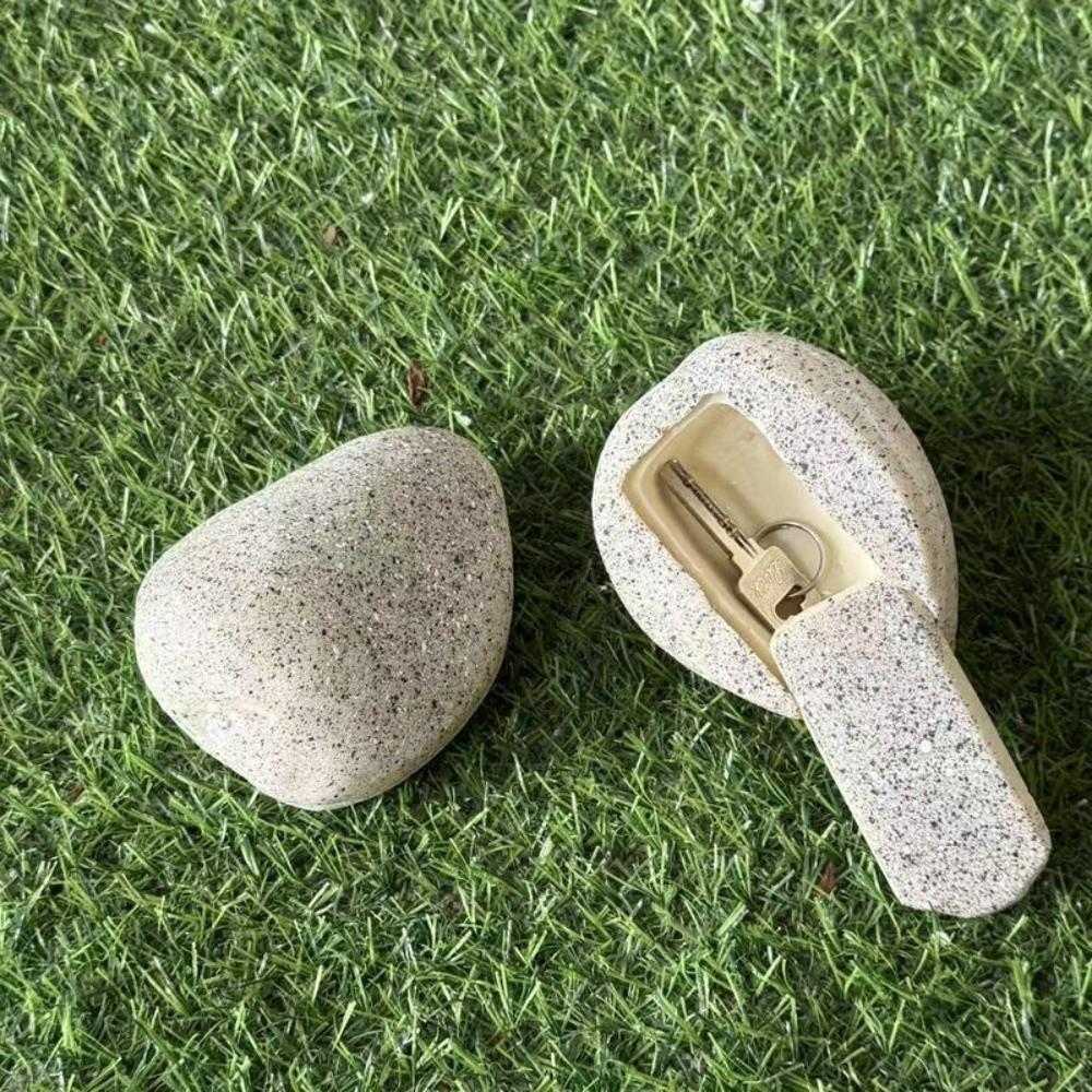 Natural Looking Disguised Rock Key Storage Box Resin Fake Rock Statue Decoration  Outdoor