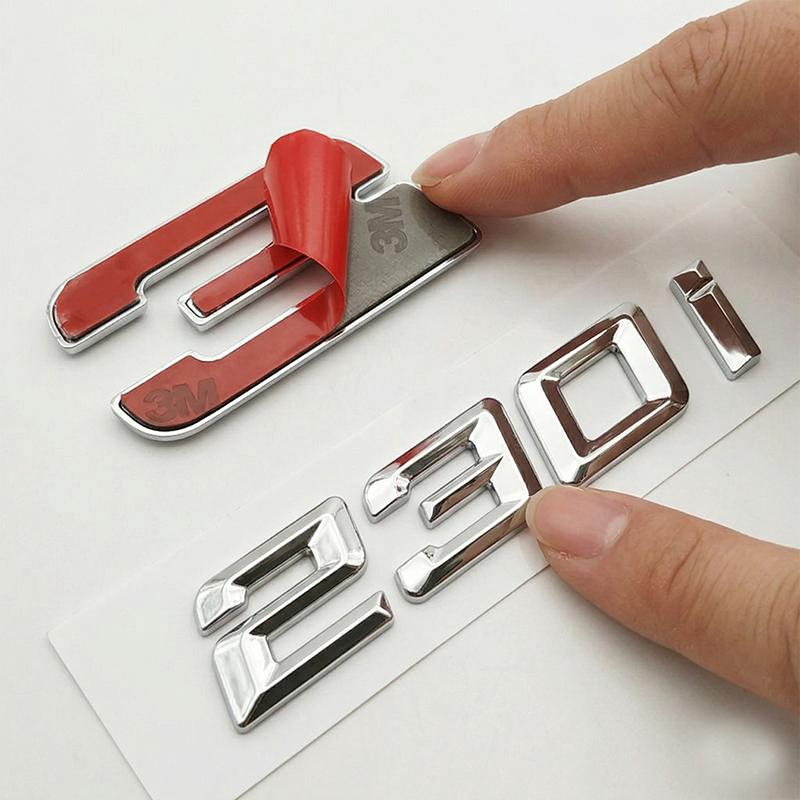 3D Glossy Black Chrome 220i 230i Emblem Badge Letter Rear Trunk Decal Sticker For BMW 2 Series F22 G42 Car Styling Accessories xs8