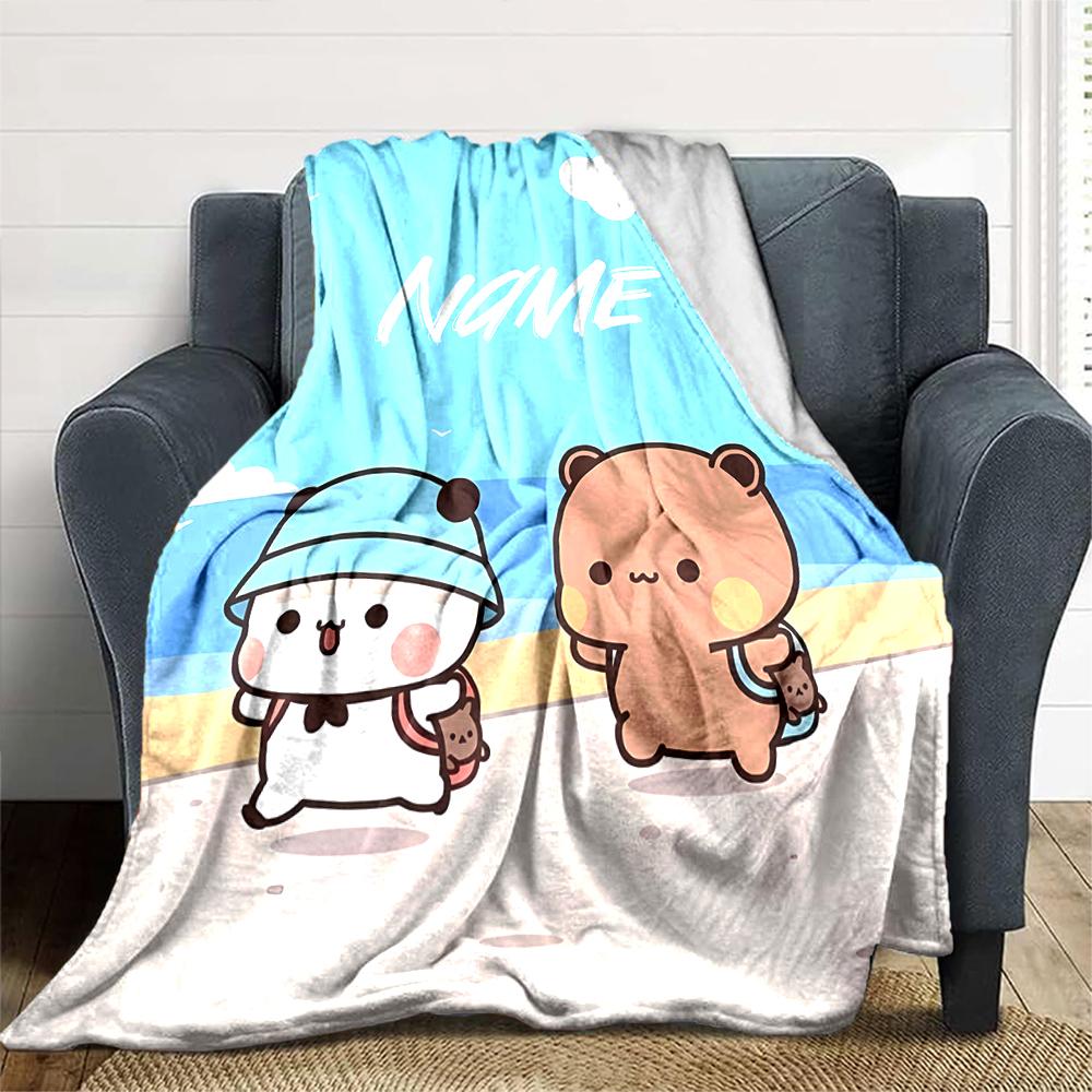 Personalisierter Name Persönlichkeit Bubu Dudu (4) Decke Weich & Warm Sofa Büro Bett Reise Mittagspause Decke, Geschenk Geeignet für Alle Jahreszeiten