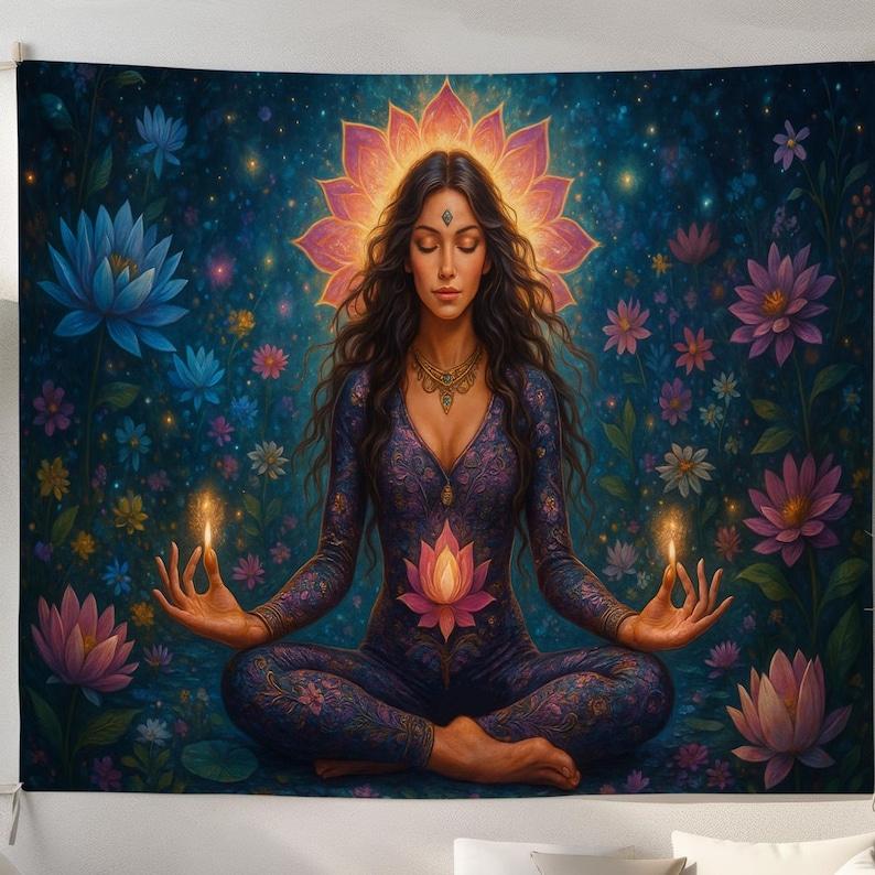 Bohemian Meditation Goddess tapestry 75x100 чёрный