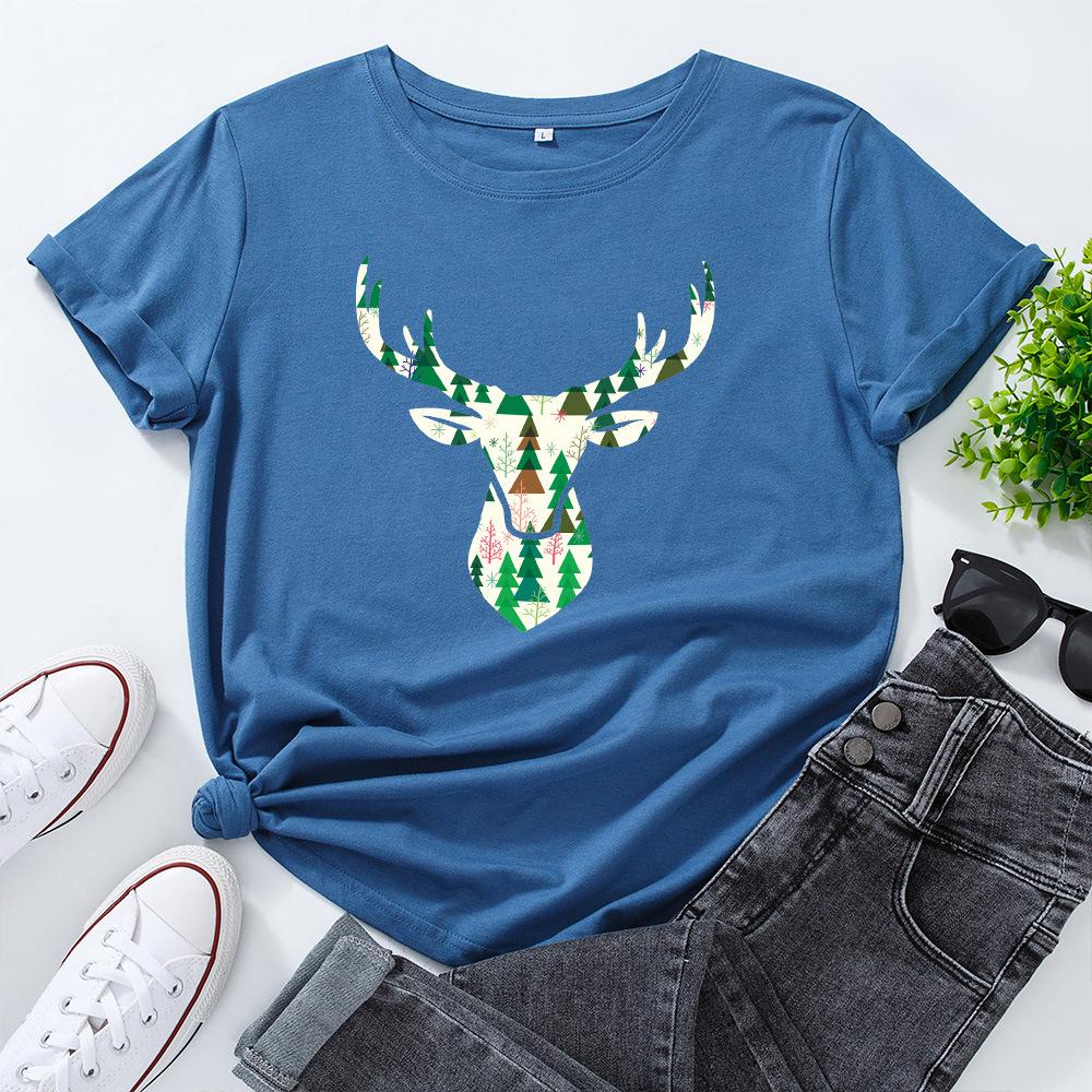 Women's Pure Cotton Loose Top Round Neck Short Sleeves T-Shirts Women’s