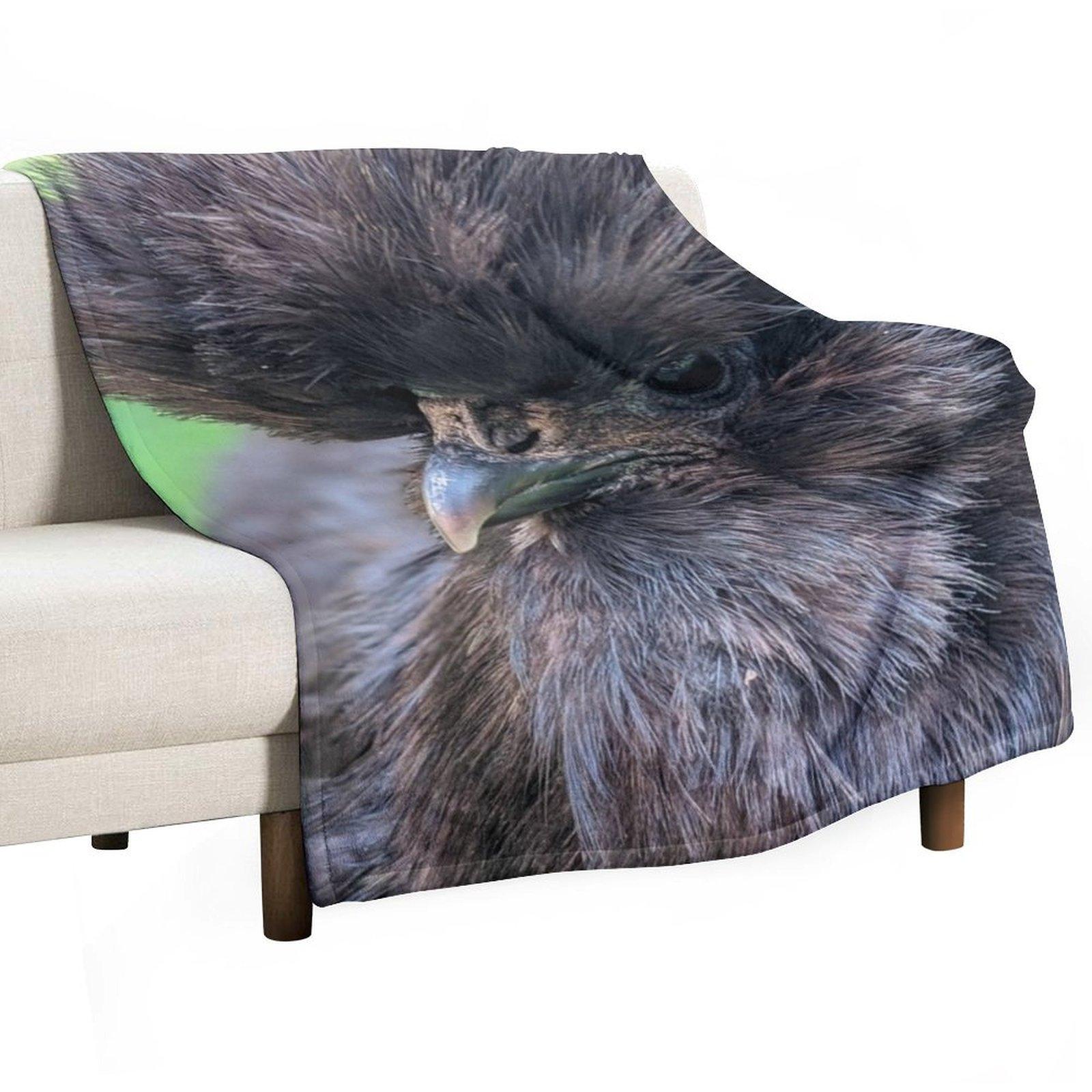 Black Silkie Chicken, Cute Silkie Close Up Throw Blanket valentine gift ideas Retros Polar manga Blankets 30x40in