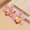 Orchid Flower Necklace Cloth Simulation Flower Earrings Personality Clavicle Chain  Ladies
