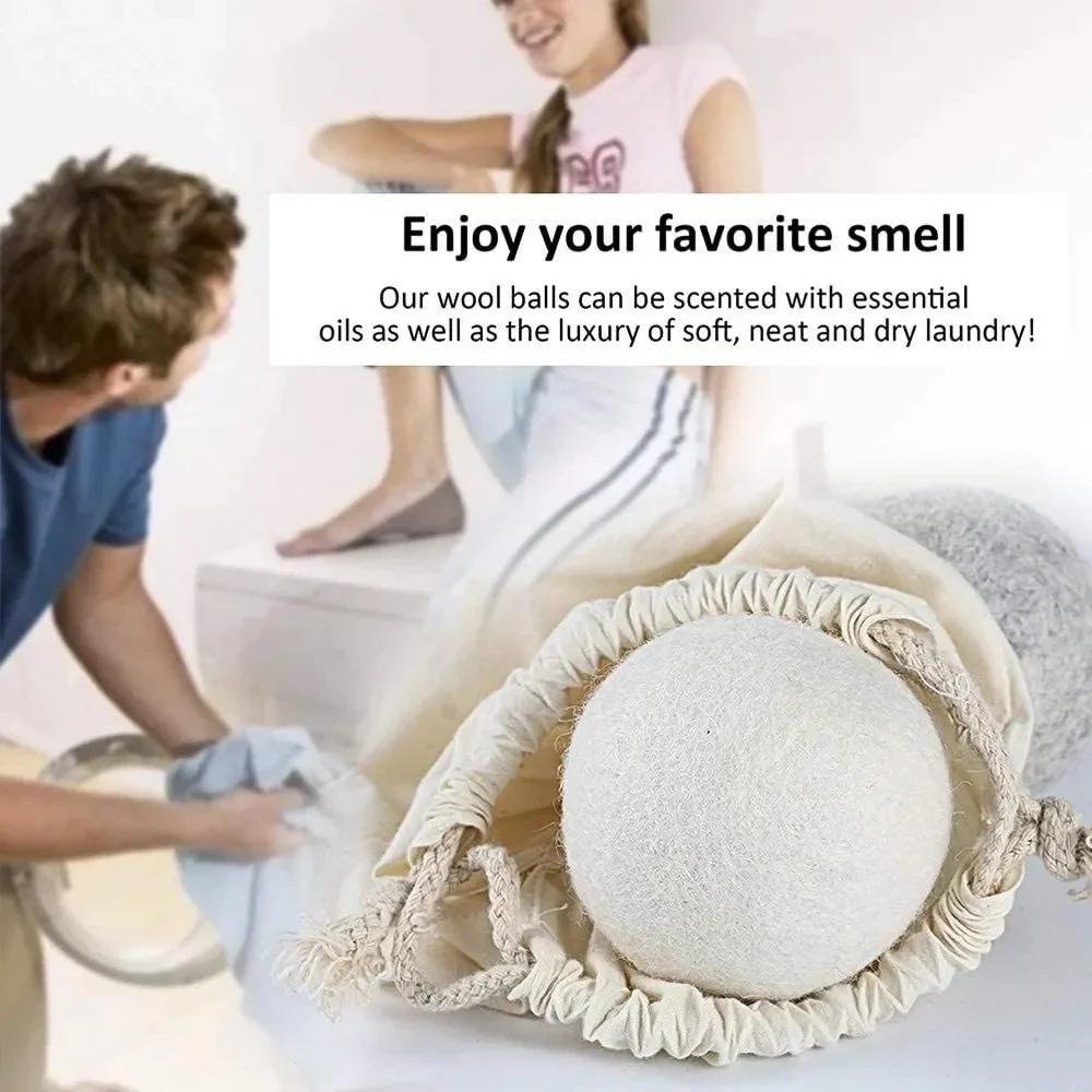Laundry Basket Household Personal Care Reused Downy Anti-static Wool Dryer Balls Fabric Softener Clothes Drying Limpieza Home