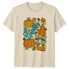Retro Pumpkin Bow T-Shirt Autumn Fall Seasonal Gift For Him And Her