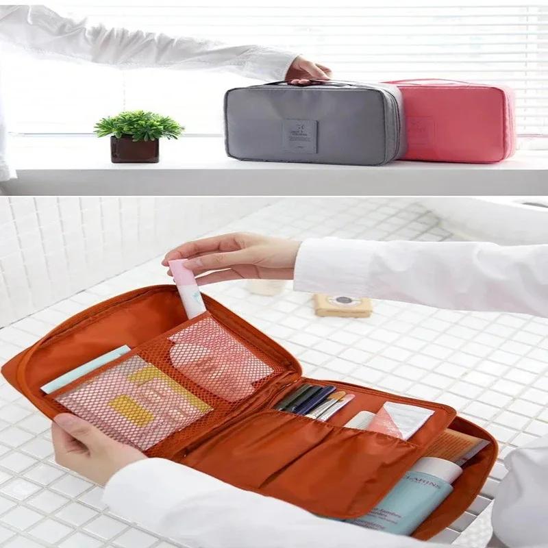 New Arrival Large Capacity Cosmetic Bag Korean Makeup Bag Dot Women Handbag Portable Storage Canvas Big Travel Bag
