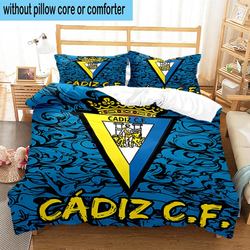 3-teiliges Bettwäsche-Set mit Cadiz-Wappen, inklusive 1 Bettbezug und 2 Kissenbezügen. Perfekt für Schlafzimmer, Wohnheim, Fan-Weihnachtsgeschenk